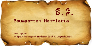 Baumgarten Henrietta névjegykártya