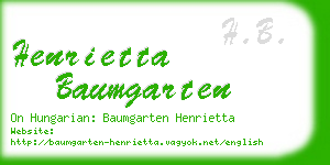 henrietta baumgarten business card